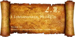 Lichtenstein Milán névjegykártya